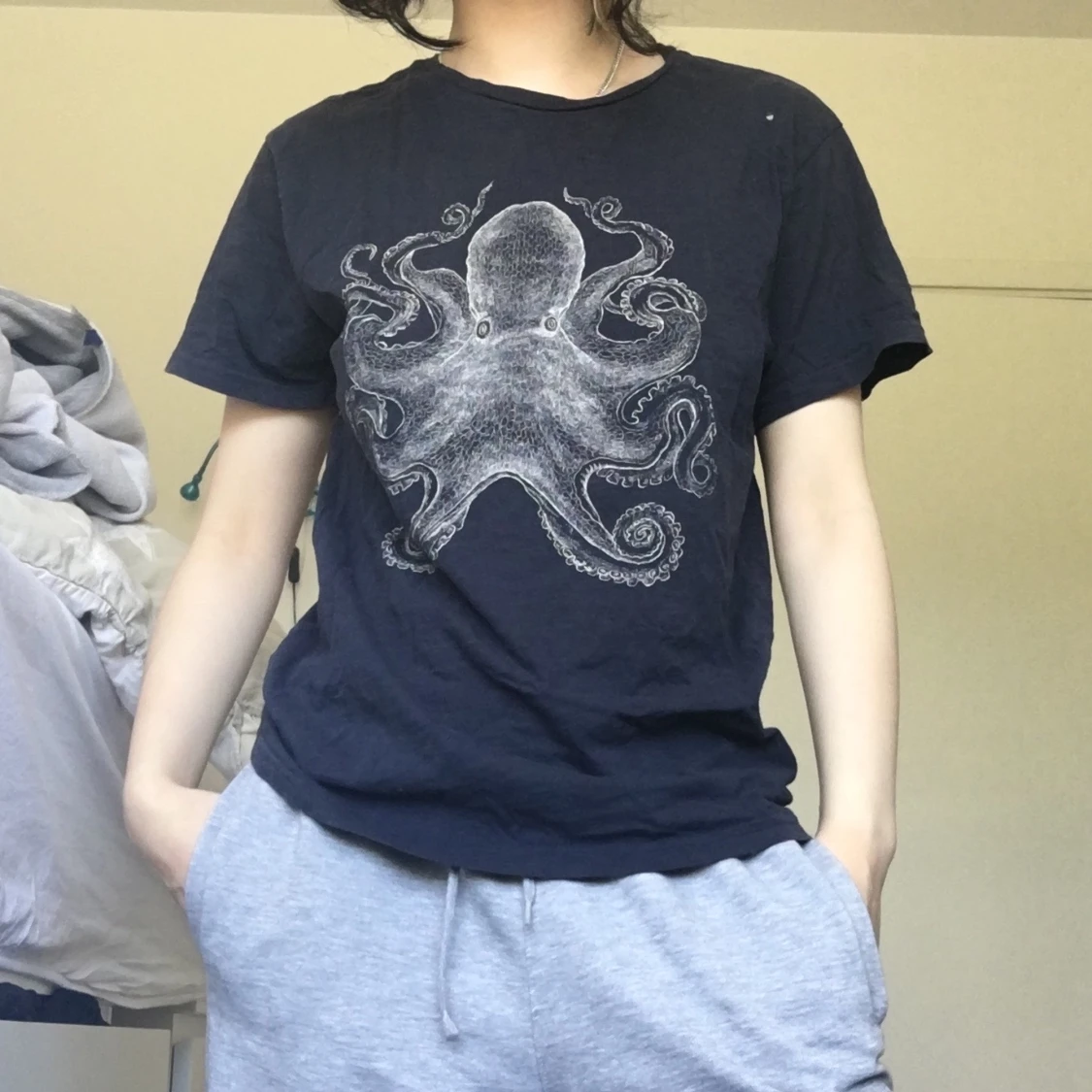 T-shirt med bläckfisk tryck