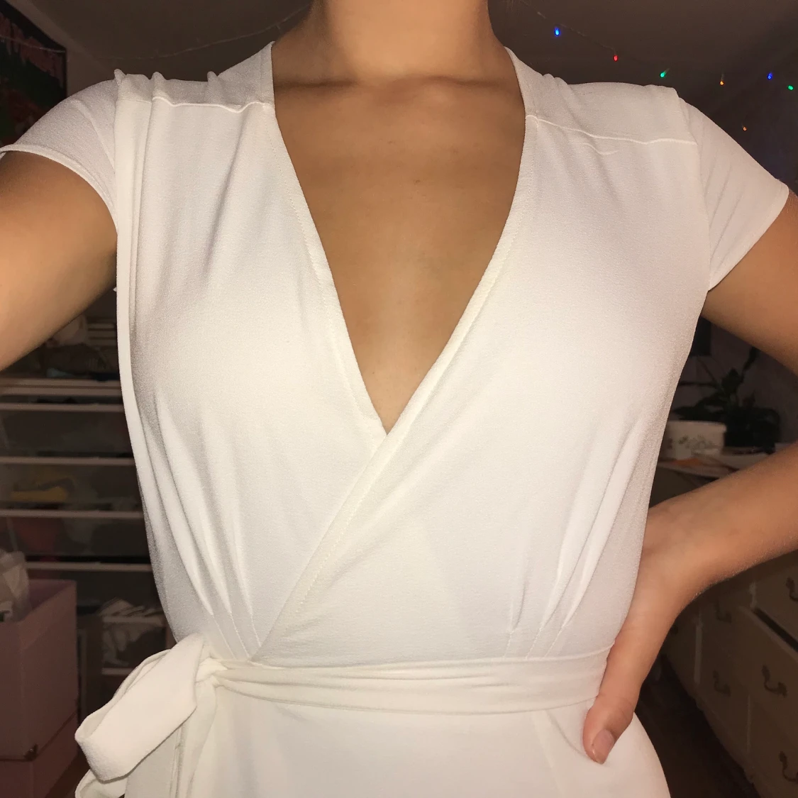 Lång klänning med slit - 91