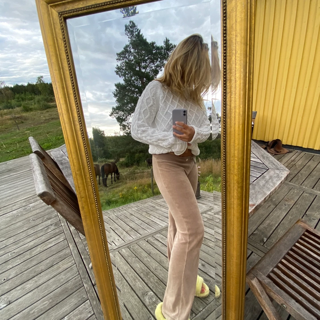 Vit stickad Gant tröja 