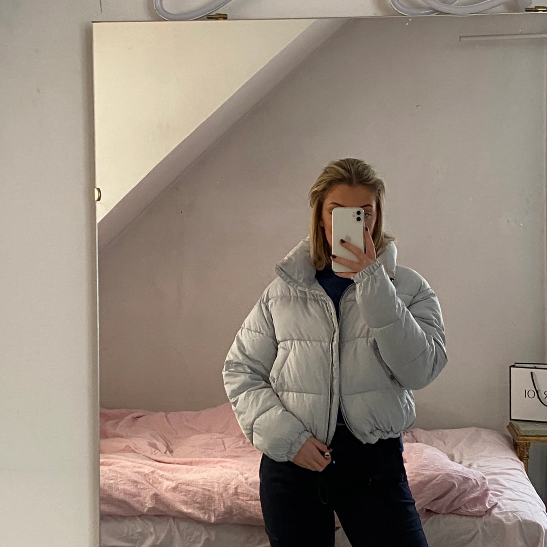 Ljusblå pufferjacket stl M - 90