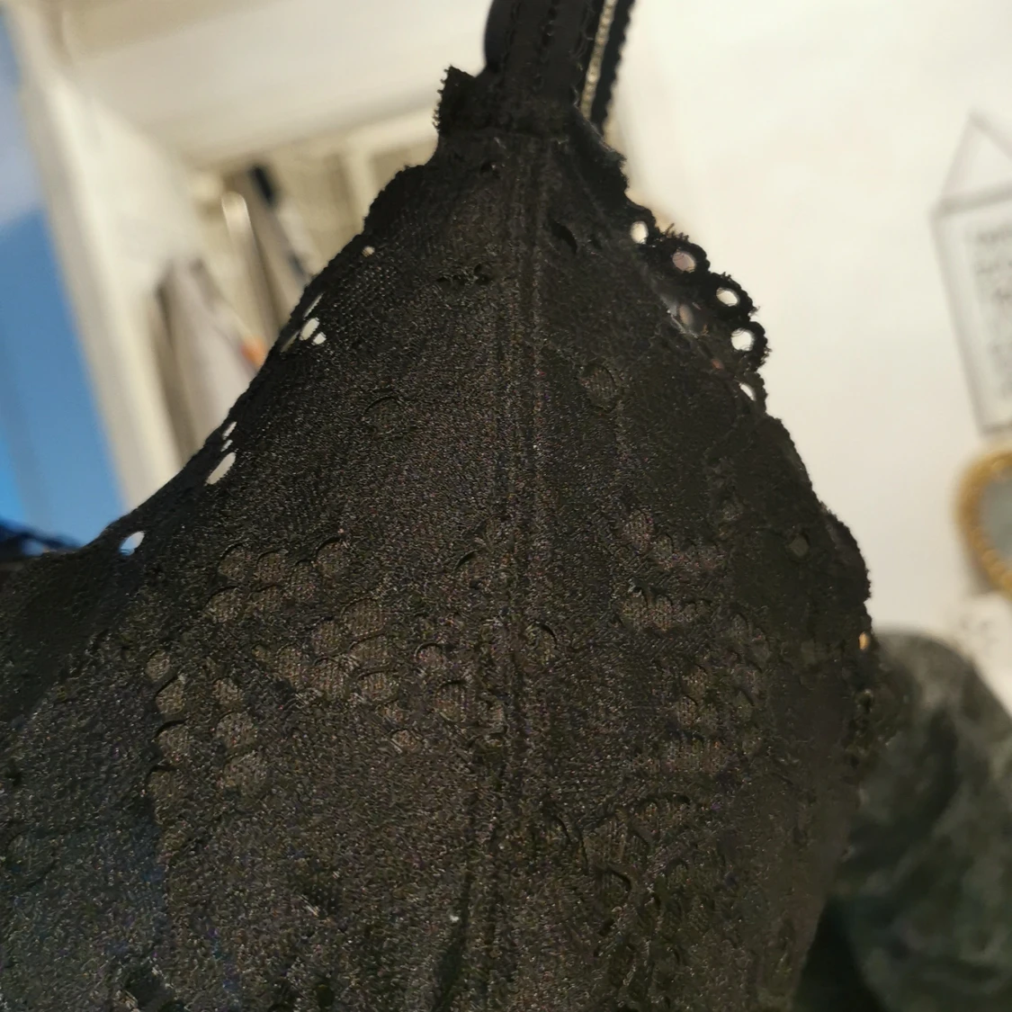 Svart spets Bh/topp - 90