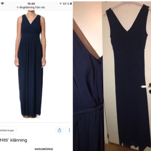  - Blå långklänning från Vila. Använd endast en kväll. Storlek: M. Nypris 699kr. Pris 250kr!  Tjej bosatt i Västerås. DM:a vid intresse! Pris kan diskuteras. Inga byten. Köparen står för eventuella fraktkostnader. 😃 tar swish & kontanter. 💸