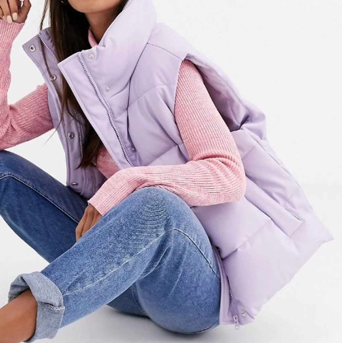 Asos design- lila väst i läderimitation - 91