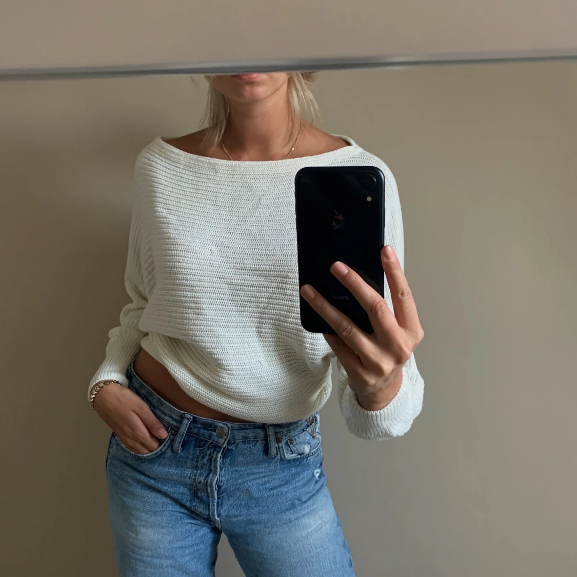 Vit stickad NA-KD - 90