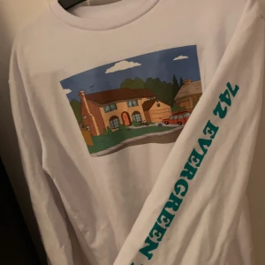 Simpsons sweatshirt - Knappt använd sweatshirt med tryck på framsida och vänster arm, köpt i Portugal