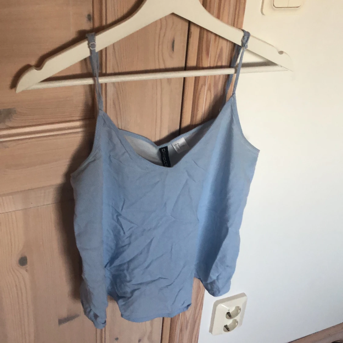 Croppat blått linne - 90