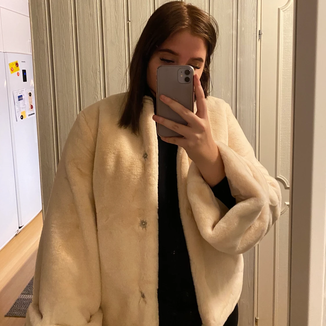 Ljusrosa/vit jacka  - 90