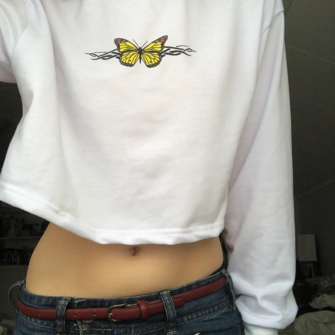 croppad tröja/sweatshirt - 90