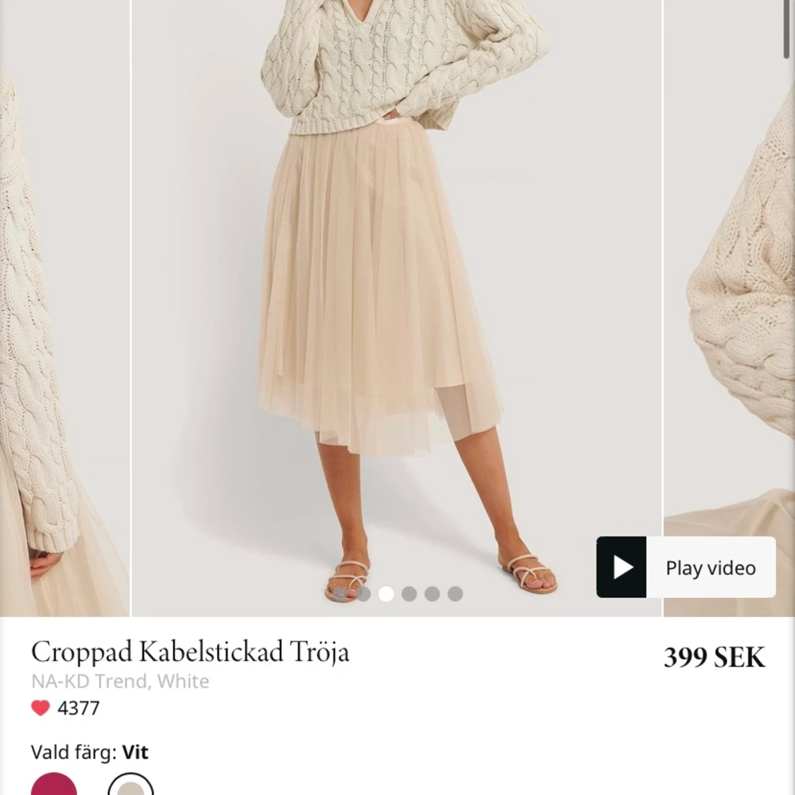 Kabelstickad tröja storlek M