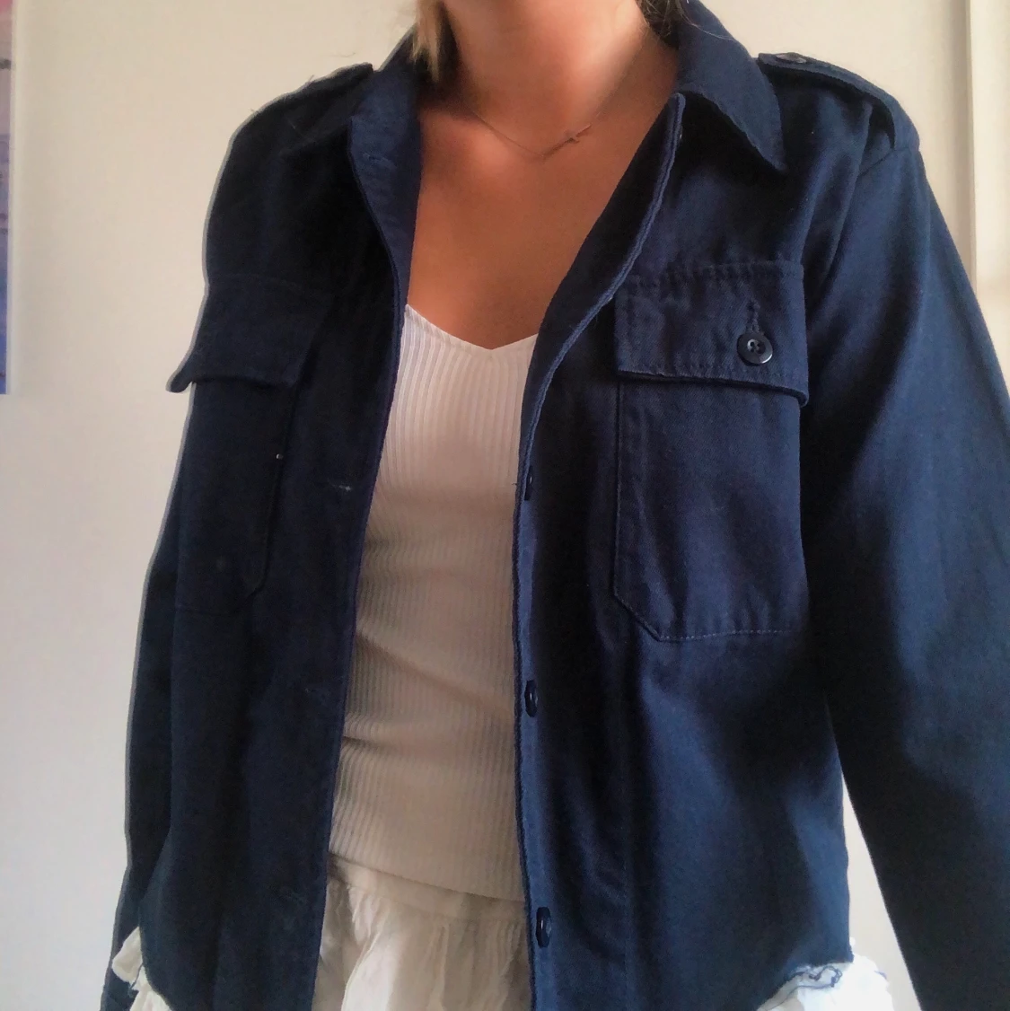 Blå tygjacka - 90