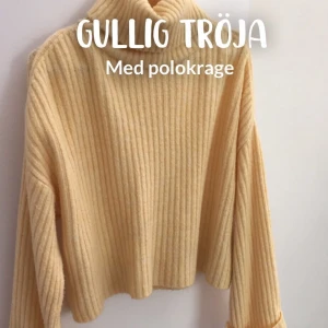 Gul stickad tröja med krage - Fin stickad tröja från Gina tricot i storlek xs