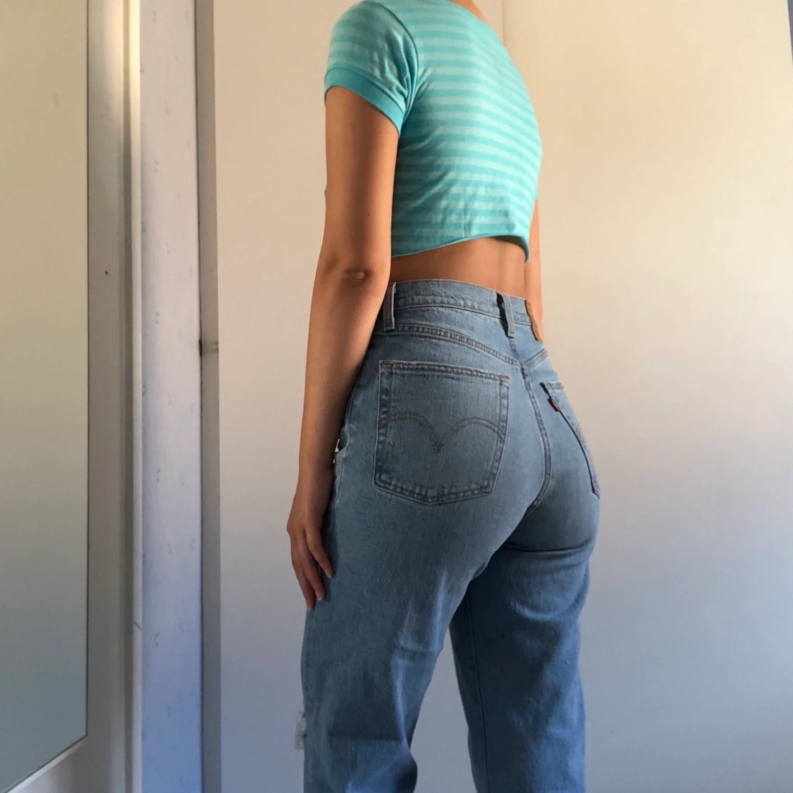 Blå Lacoste croptop - 90
