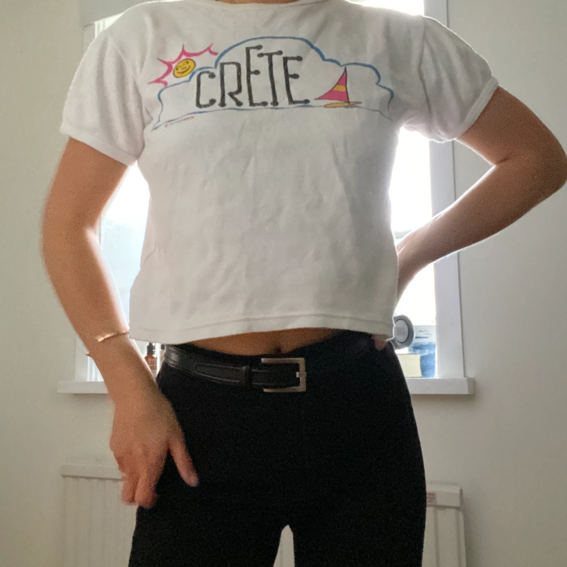 Vintage T-shirt med ”creta”-tryck