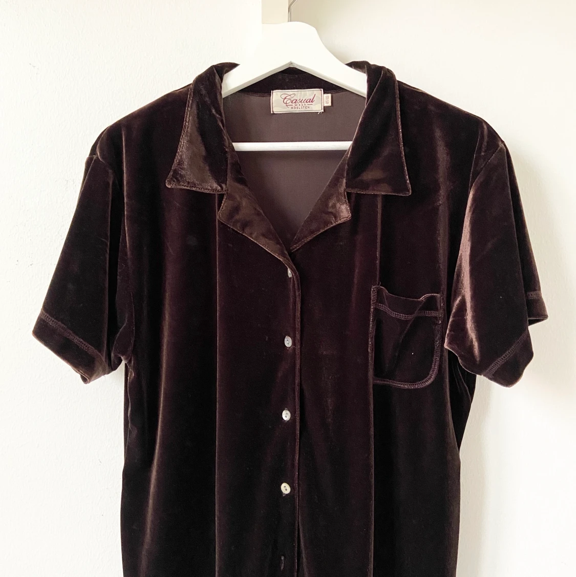 Velour blus, terry krage