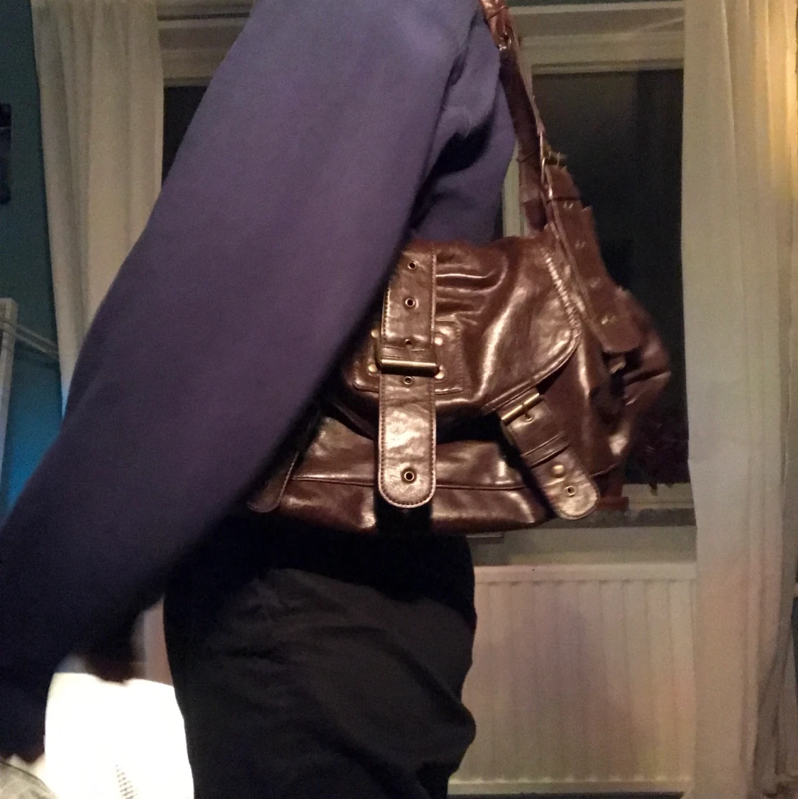 Brun läder väska  - 91