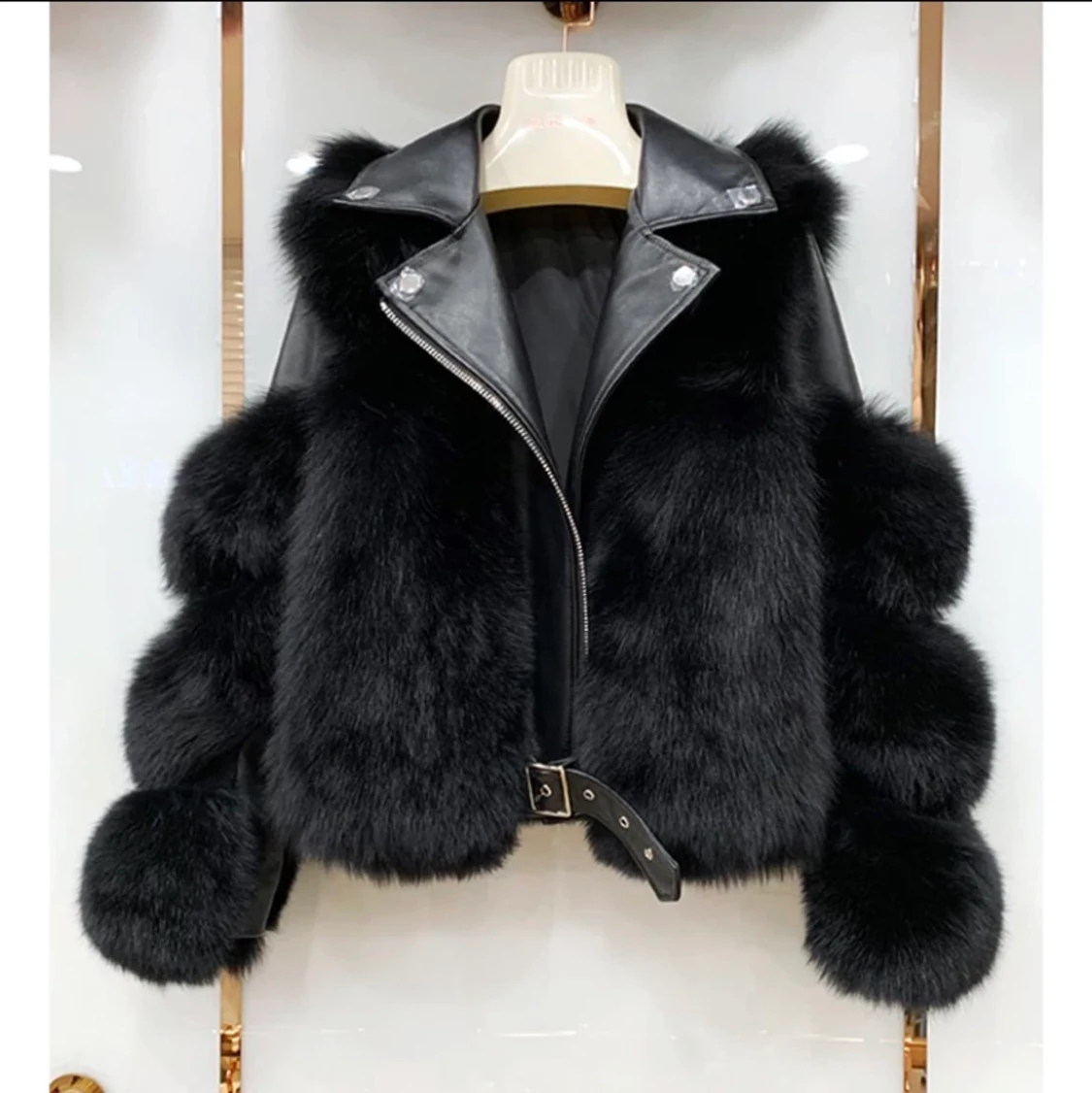 Äkta päls jacka 