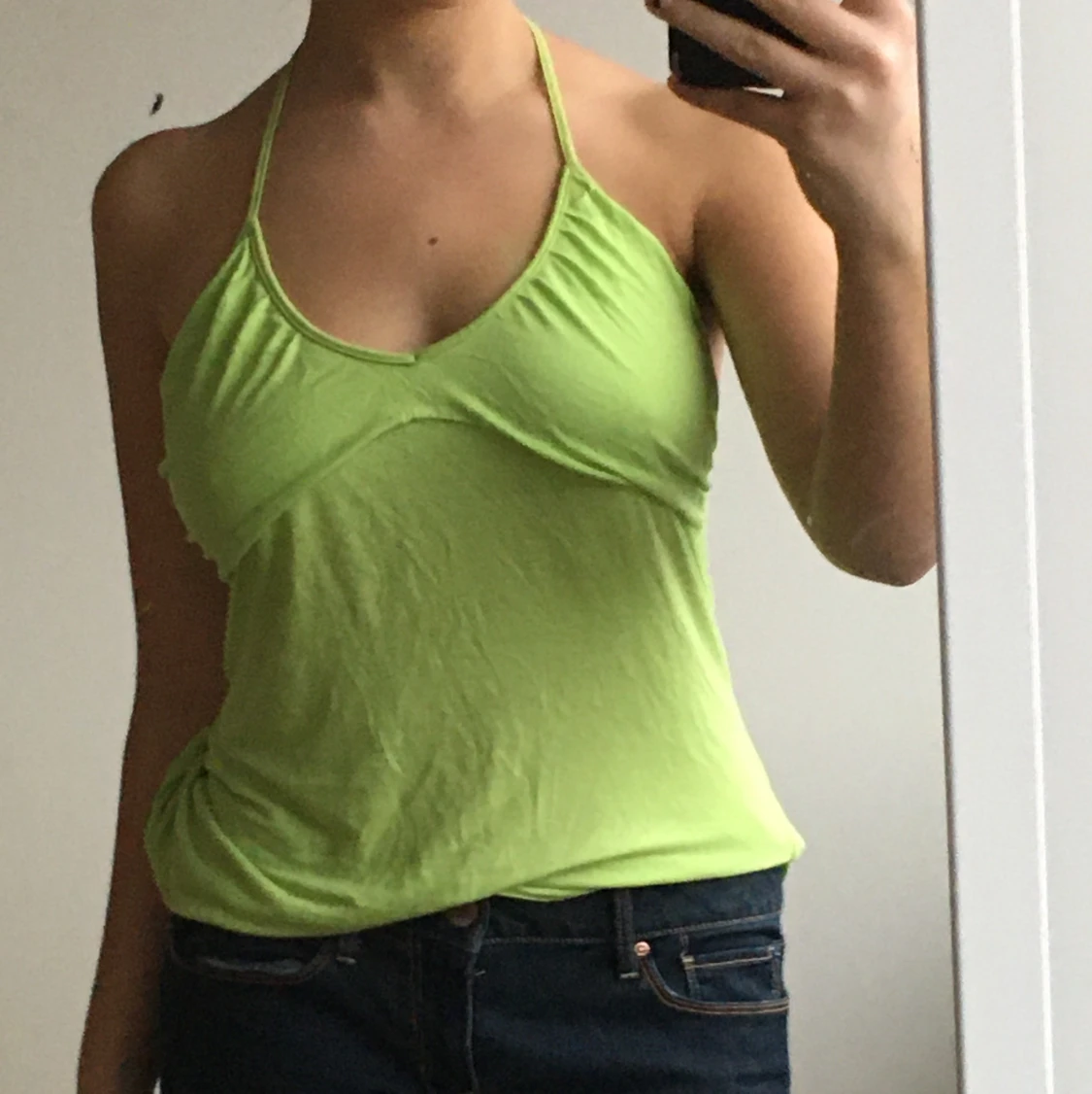 ljusgrön halterneck topp