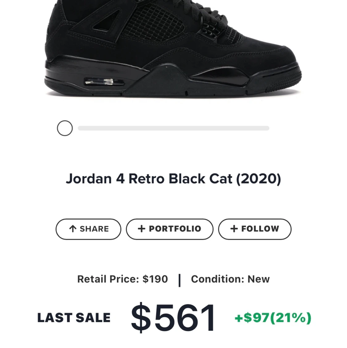 Jordan 4 Black Cat, storlek 38,5 - 91