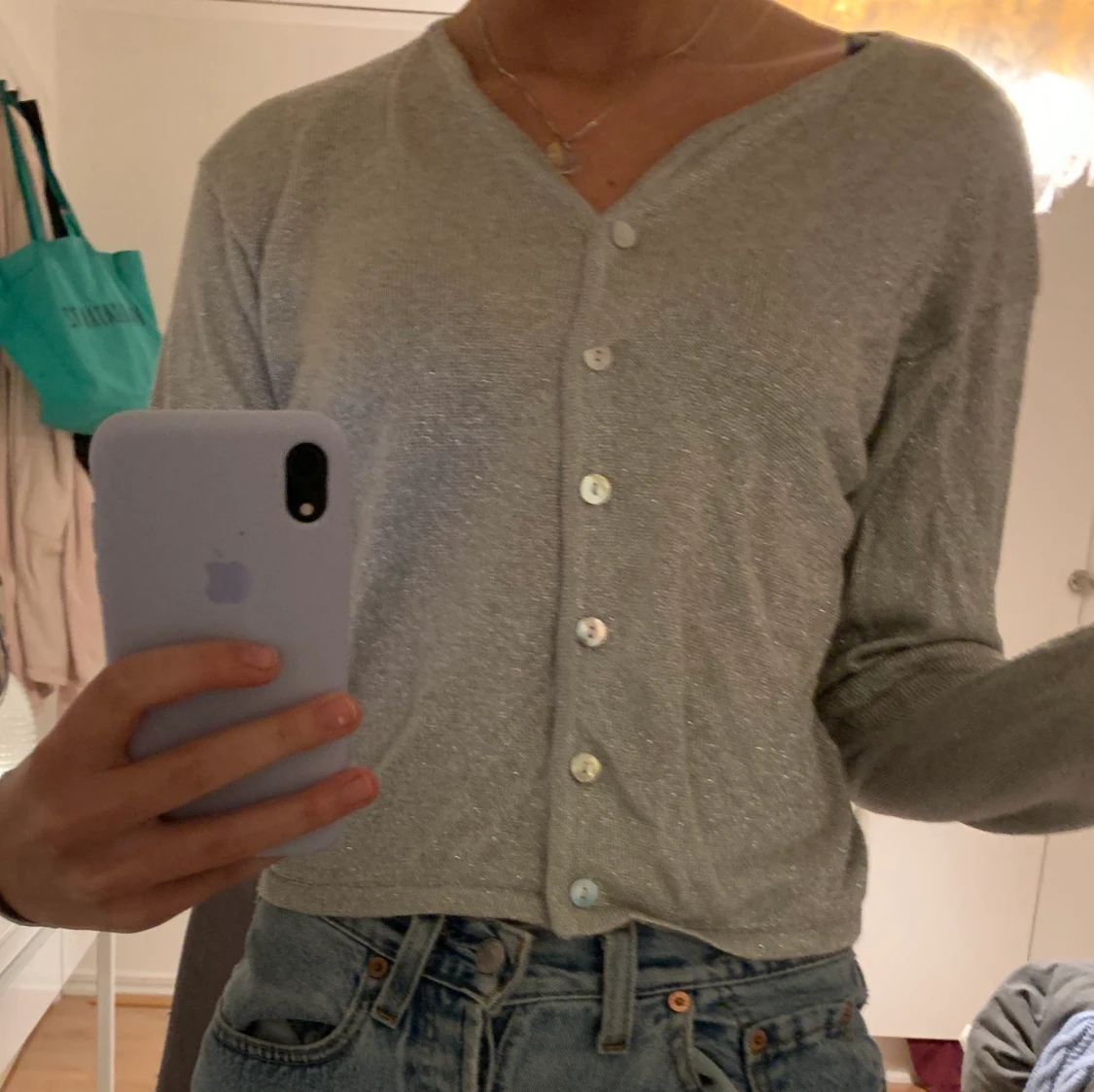 Silver glittrig kofta  - 90