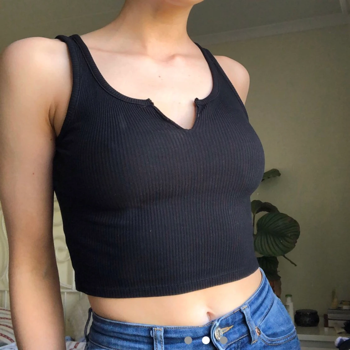 Weekday Svart Crop Top 🐝🤠 - 90