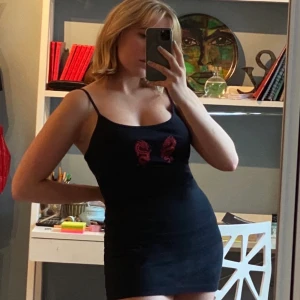 Urban Outfitters Klänning💖 - urban outfitters klänning med röda drakar, använd 1 gång💖 storlek s men är ”stretchigt” tyg så borde passa även på en m!