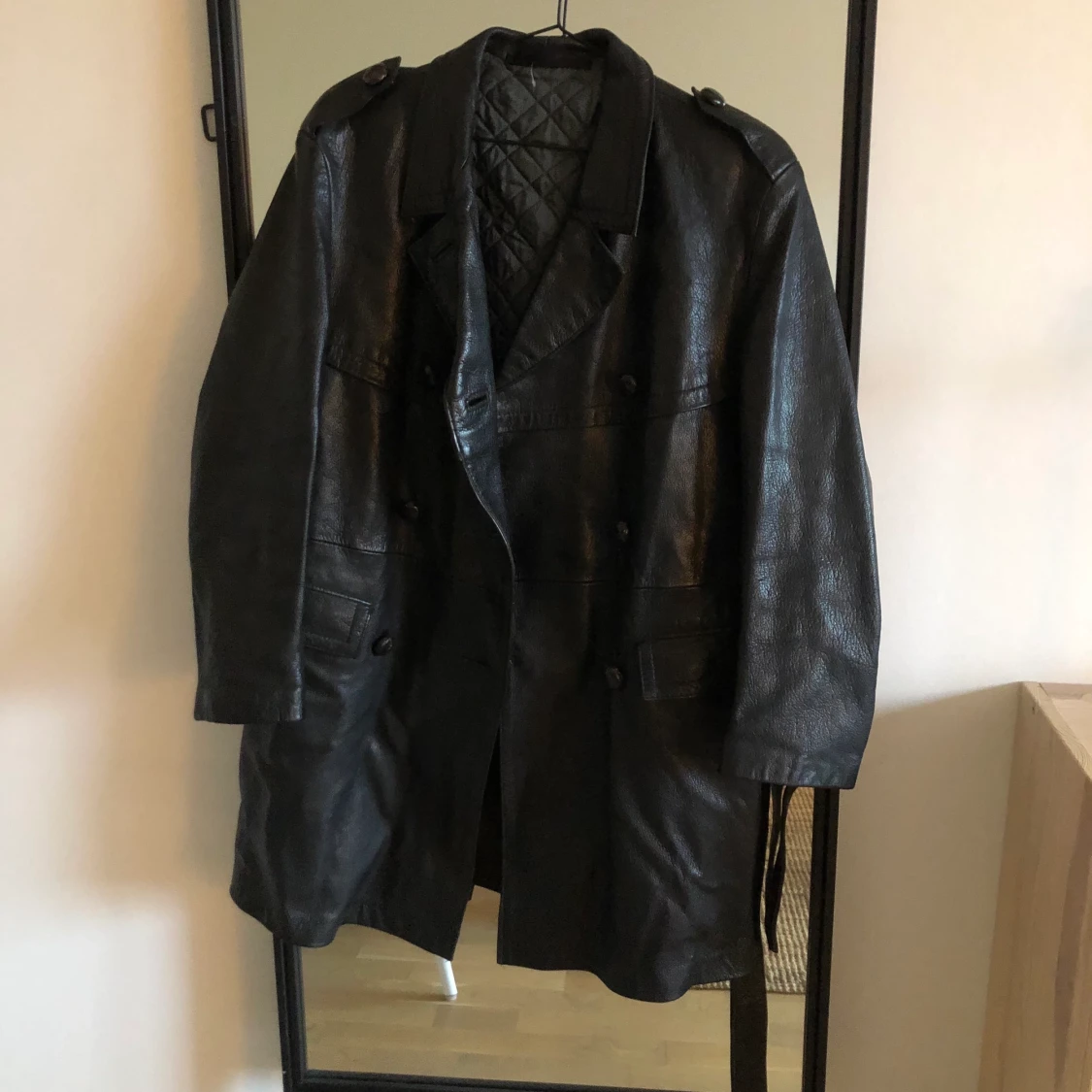 Oversized äkta skinnjacka 