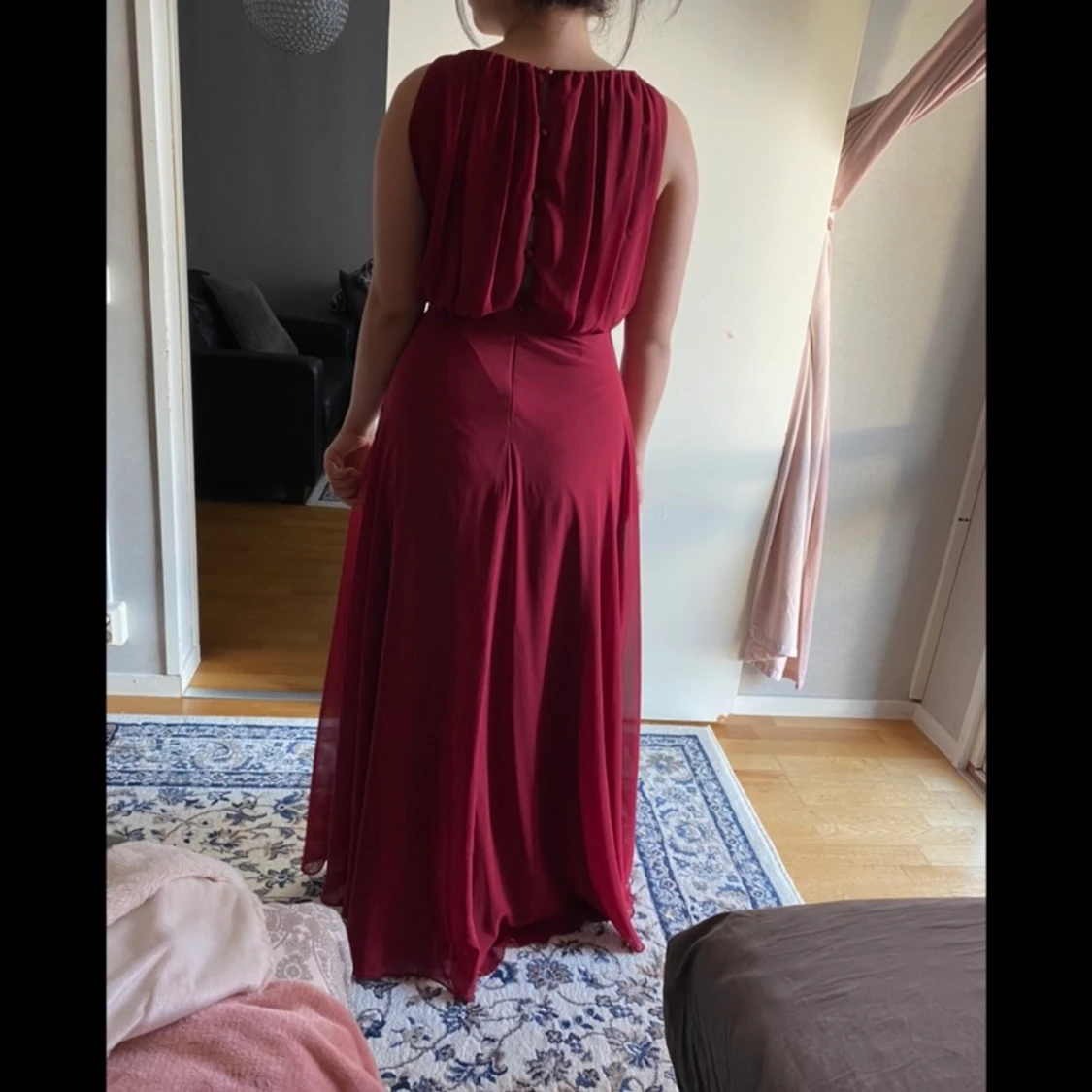 Vinröd bal/fest klänning - 90