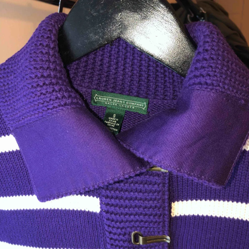 New without tag Cotton knit sweater with the hook button Color: Violet/purple Size: Small. Hoodies.