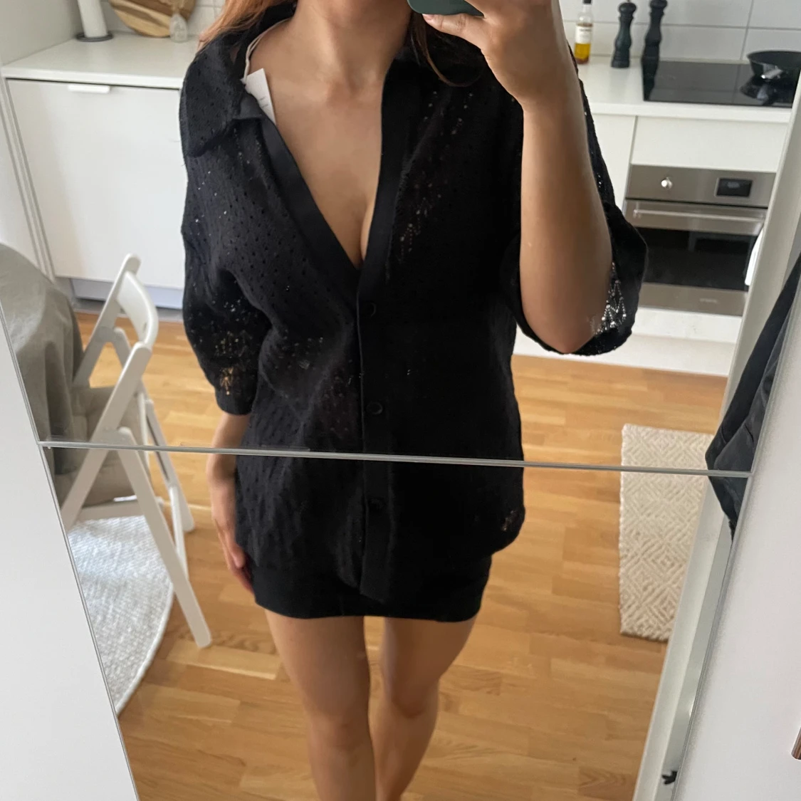 Oversized virkad piké - 91