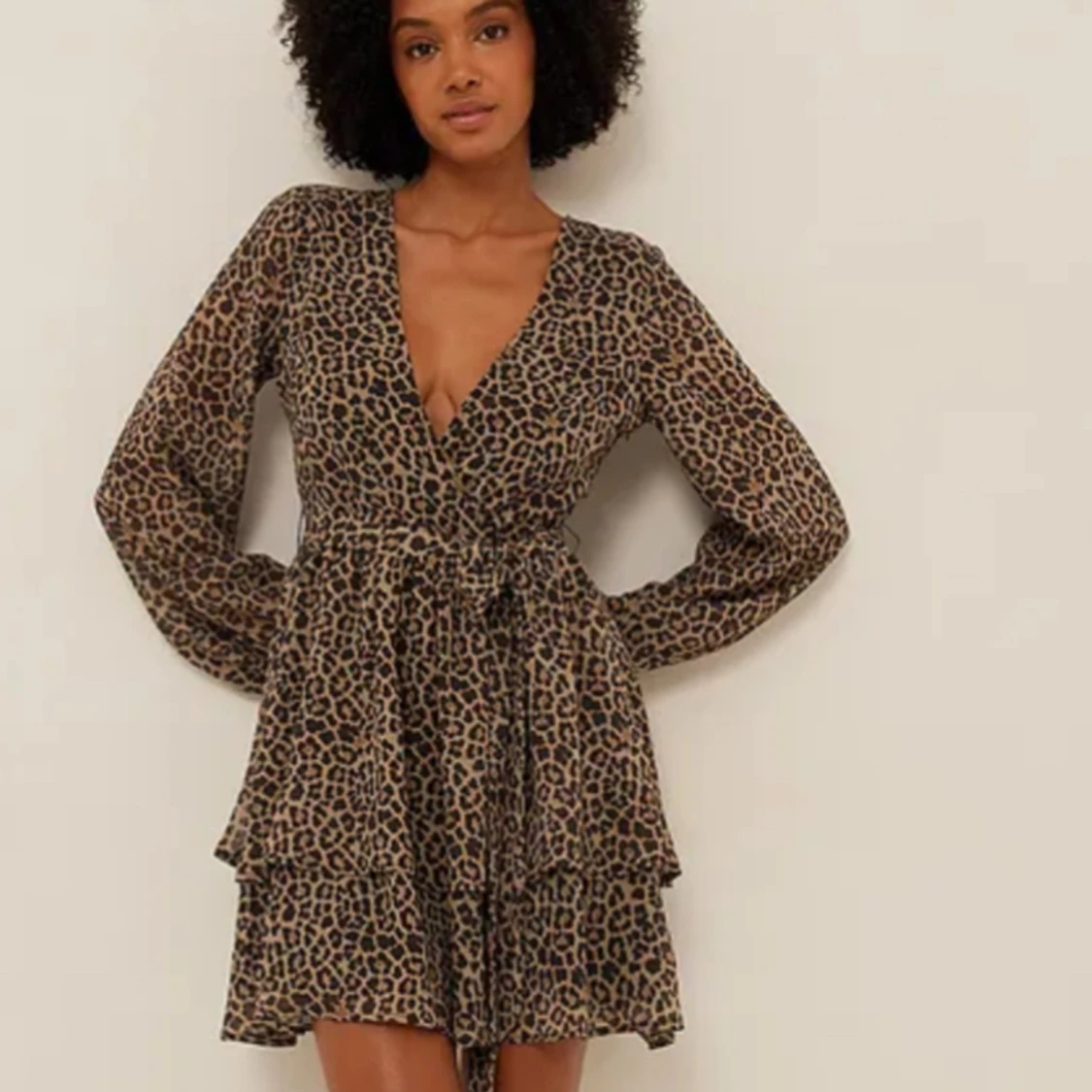 ❤️‍🔥Leopard volangklänning❤️‍🔥 - 90