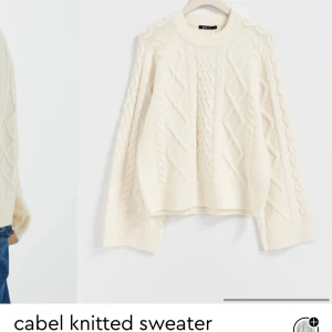 Vit stickad tröja - Jätte mysig vit stickad tröja från Gina som knappast är använd, skriv för egna bilder