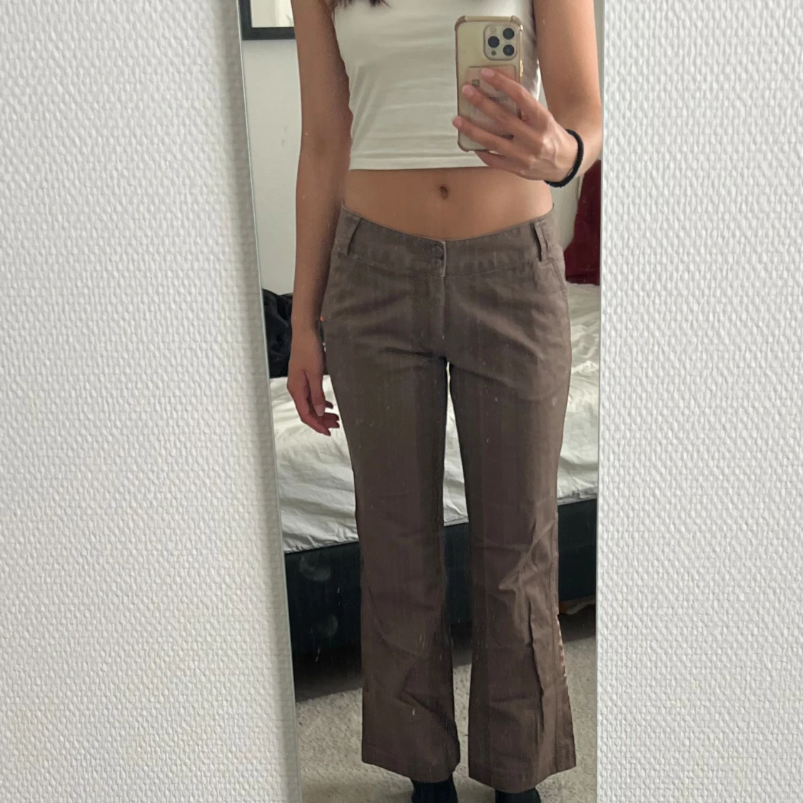 Lågmidjade jeans bruna