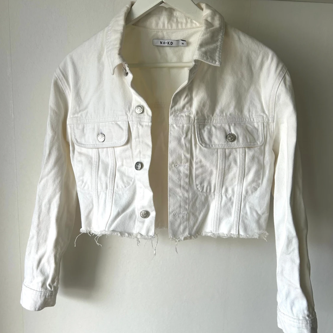 Croppad jeansjacka - 90