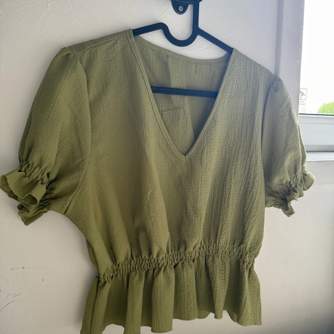 Grön blus kort ärm - 91