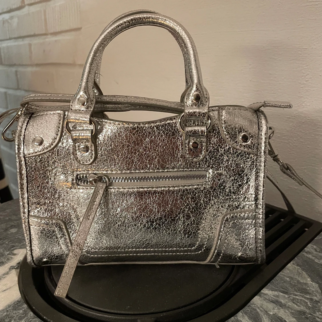 Silver glitter väska