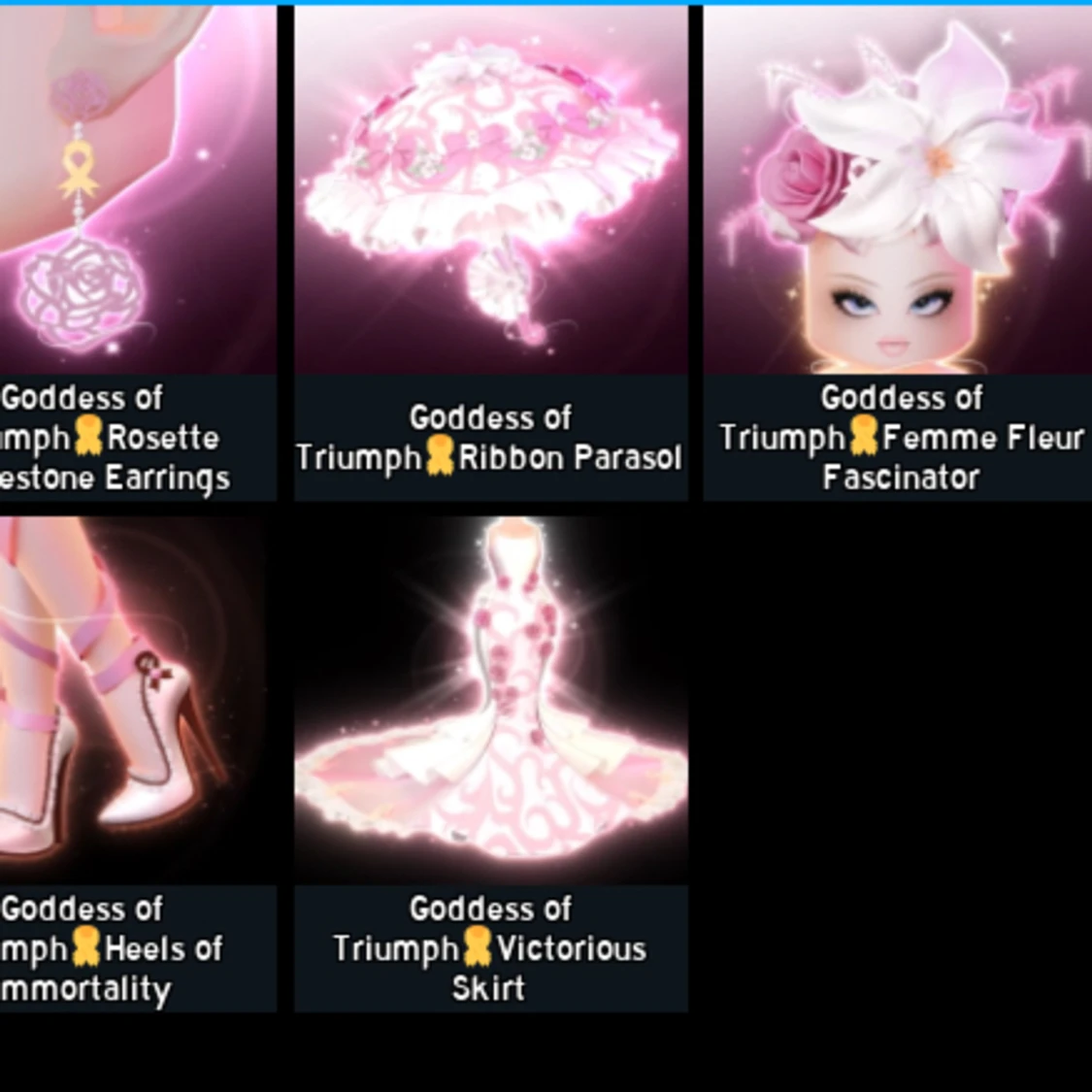 Goddess of triumph set royale high  - 90