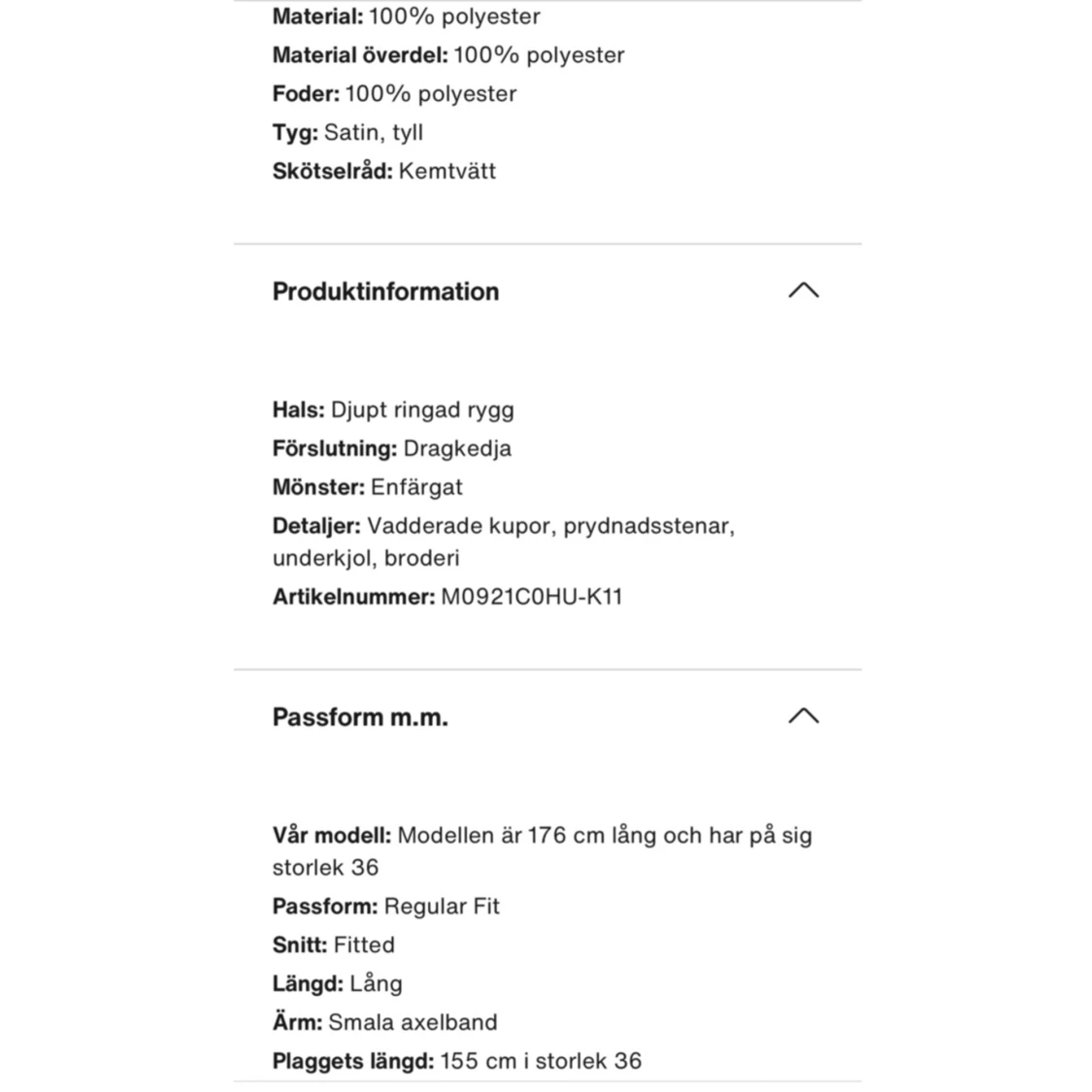 Oanvänd balklänning  - 91