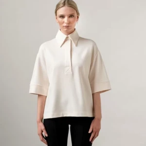 Residus Ecovery Collar  - Skjorta i tungt viscosmaterial från Residus. Storlek L, nypris 895:- Använd och tvättad två gånger, färg "Shell", sandfärgad 