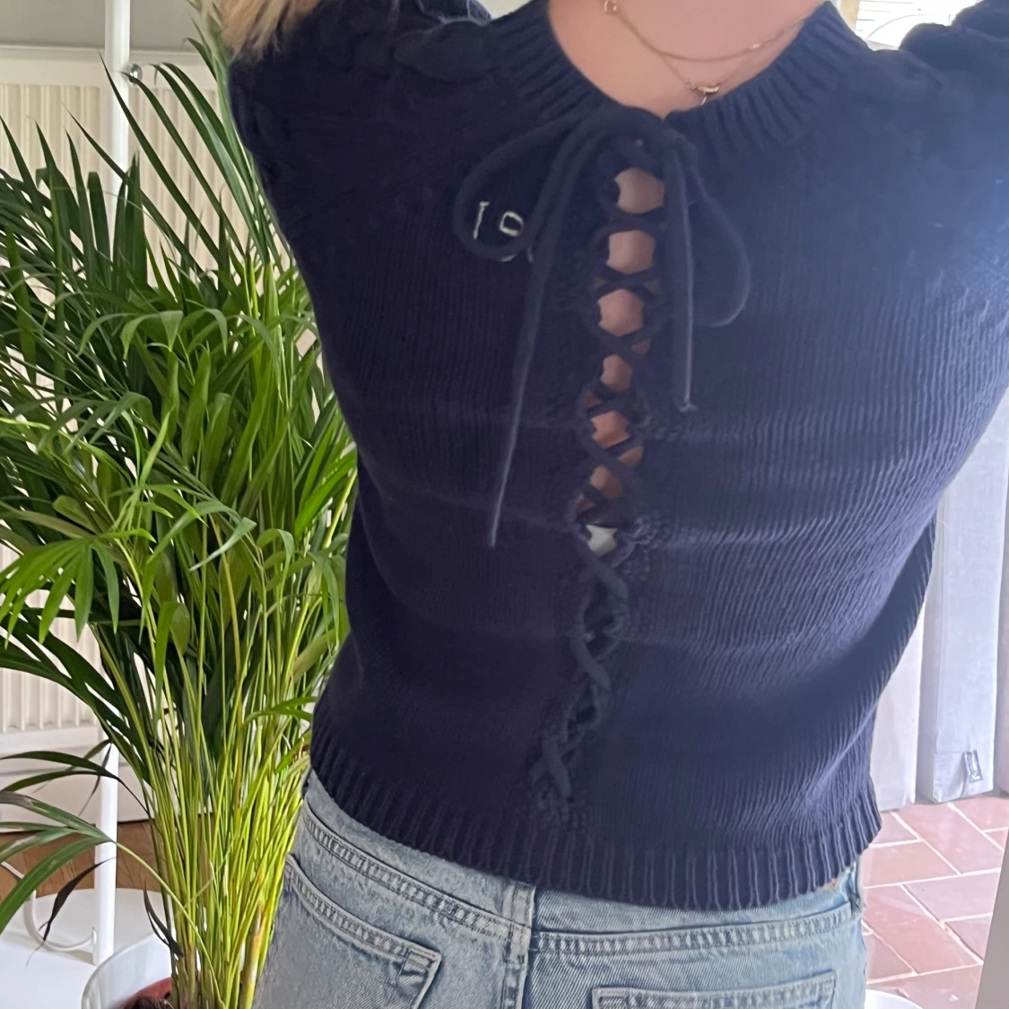  stickad mörk blå  odd Molly tröja  - 91