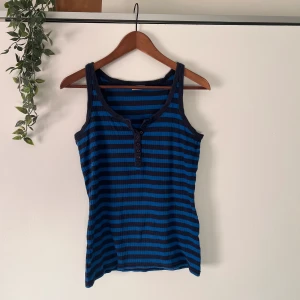 Linne - Blått randigt linne