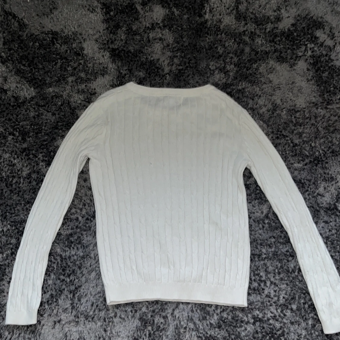 vit flät stickad tröja - 90