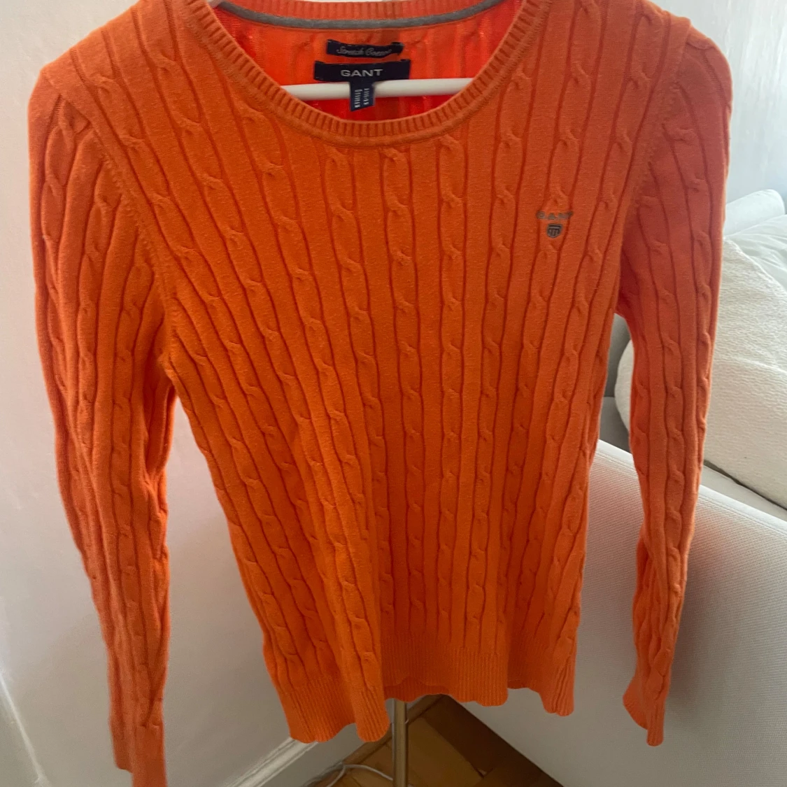Ny gant kabelstickad orange tröja - 90