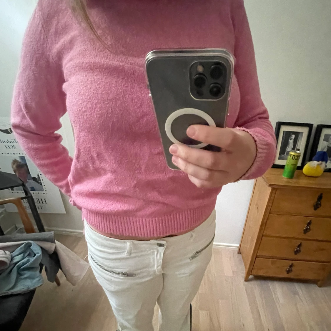 Rosa stickad tröja från Vila - 90