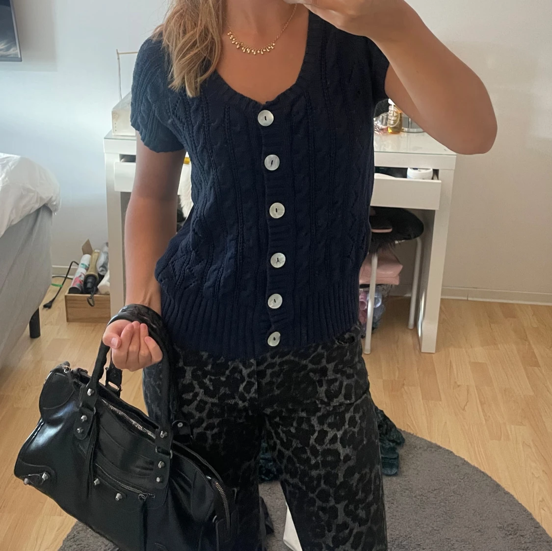 Stickad tshirt  - 90