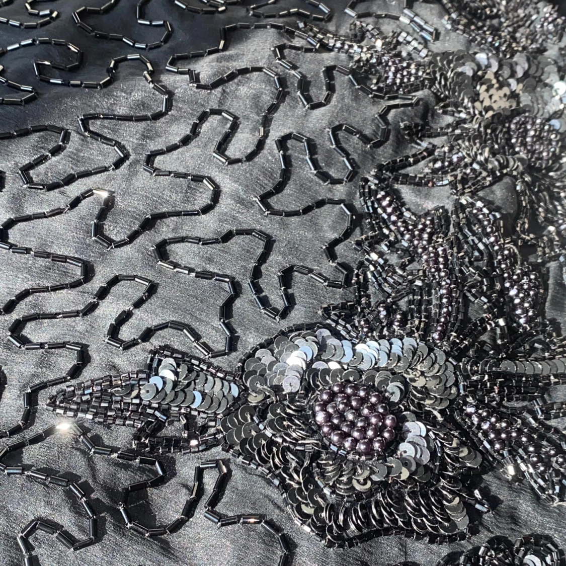 Vintage Svart Paljett Klänning   - 93