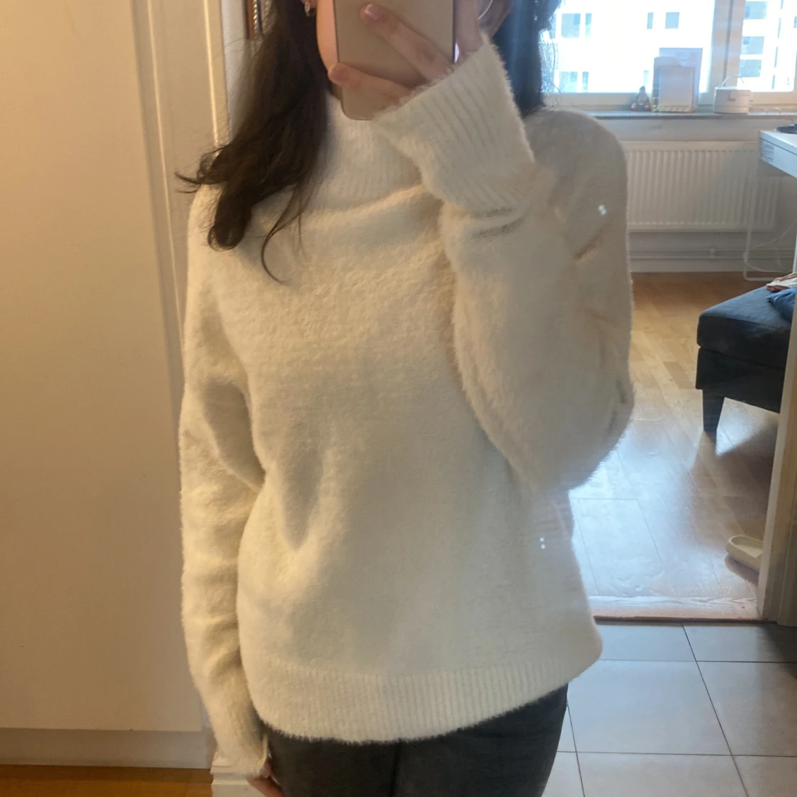 Vit mysig polotröja - 91