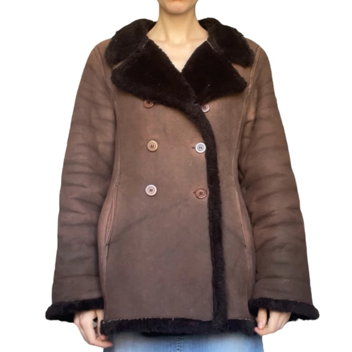 vintage mocka/pälsjacka - 90