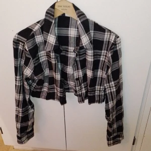 Kort Rutig Skjorta - Kort rutig skjorta  Lite skrynklig då den har legat nedpackad   Katt finns i hemmet