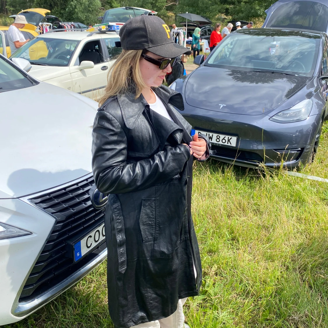 Lång skinnjacka - 92