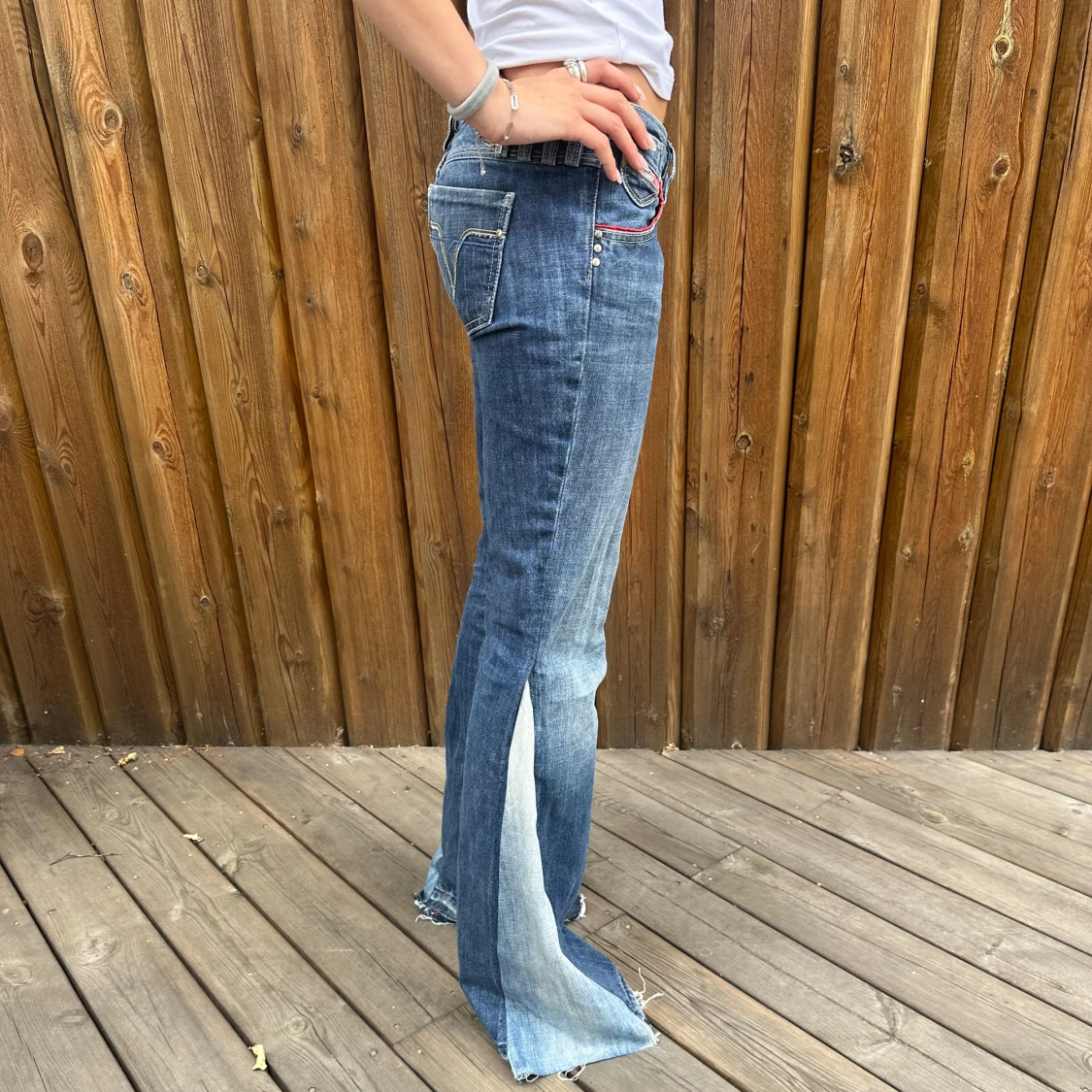 Långa lågmidjade jeans  - 91